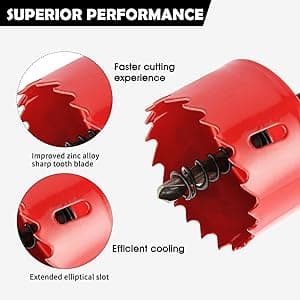 13PCS Bi-Metal Hole Saw Kit with Drill Bits, Carbide Hole Saw Set for Thin Metal and Wood, Cutting Diameter 3/4'' to 3''