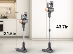 N8 Cordless Vacuum Cleaner, Lightweight Stick Vacuum with Powerful Suction, 2200mAh Battery, 40 Mins Runtime, Self-Standing, Rechargeable Vacuum Cleaners for Home Hardwood Floor Carpet Pet Hair (Gold)