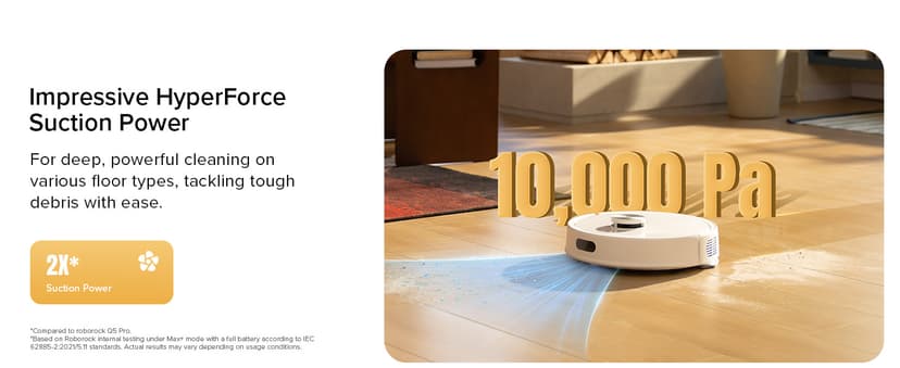 roborock Q7 M5+ Robot Vacuum and Mop, Upgraded from Q5 Max+, 7 Weeks Self-Emptying, 10000Pa Suction, Dual Anti-Tangle System, for Pet Hair & Carpet, PreciSense LiDAR Navigation, App Control, White