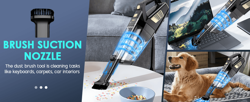 Handheld Vacuum Cordless, 15000PA Strong Suction Hand Held Car Vacuum Cleaner Portable with Multi-Nozzles & Washable Filter, Lightweight Dust Busters Rechargeable for Home, Car, Office, Pets