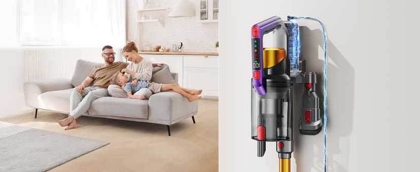 Cordless Vacuum Cleaner, 550W/45KPA Self-Standing Vacuum Cleaners for Home, Max 60Mins Anti-Tangle Stick Vacuum with Aromatherapy, Dual-Handheld Lightweight Vacuum for Pet Hair, Carpets, Hardwood