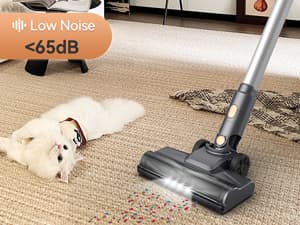 N8 Cordless Vacuum Cleaner, Lightweight Stick Vacuum with Powerful Suction, 2200mAh Battery, 40 Mins Runtime, Self-Standing, Rechargeable Vacuum Cleaners for Home Hardwood Floor Carpet Pet Hair (Gold)