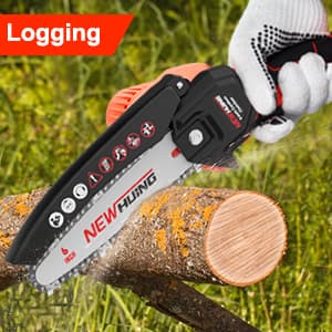 Mini Cordless Chainsaw Kit, Upgraded 6" One-Hand Handheld Electric Portable Chainsaw, 21V Rechargeable Battery Operated, for Tree Trimming and Branch Wood Cutting by New Huing