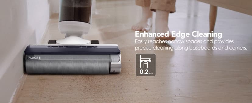 Tineco iFLOOR 5 Breeze Complete Wet Dry Vacuum Cordless Floor Washer, One-Step Cleaning for Hard Floors, Edge Clean, Auto Self-Cleaning, Lightweight & Cordless Design