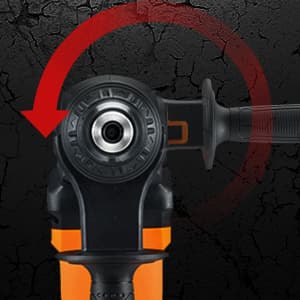 SHIELDPRO 1-1/4 Inch SDS-Plus 13 Amp Rotary Hammer Drill Heavy Duty, Safety Clutch 3 Functions with Vibration Control,Including Grease, Flat Chisels, Point Chisels and 3 Drill Bits