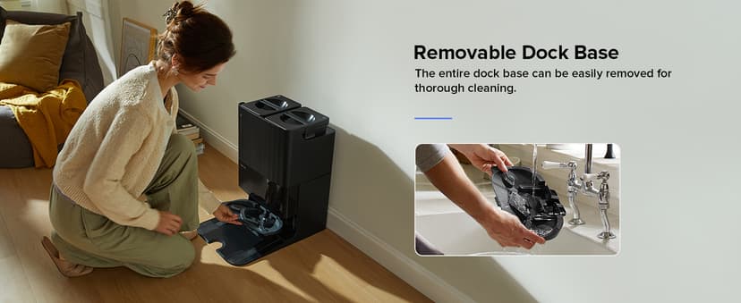 roborock Qrevo Plus Robot Vacuum and Mop with FlexiArm Design Edge Mopping, Self-Emptying, 10 mm Liftable Mops, Auto Mop Washing & Drying, Reactive Tech Obstacle Avoidance, 7,000 Pa Suction, Black