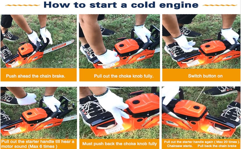 62cc Gas Chainsaw 20 Inch Gas Powered Chainsaws 2-Cycle Petrol Handheld Gasoline Chain Saw Power Saws for Cutting Wood Tree Trimming