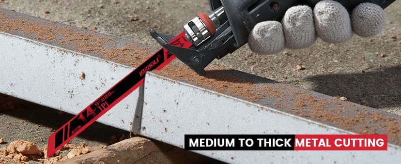 6-Piece Metal Reciprocating Saw Blades, 9"/229mm 14TPI Bi-Metal Sabre Saw for Metal Pipe, Sheet, Rebar