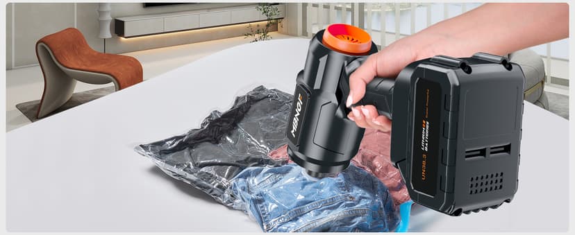 Car Vacuum Portable Cordless, 35000PA High Power Suction & Blower, Wireless Handheld Vacuum Cleaner for Car, Home, Office, Pet(Coal Black)