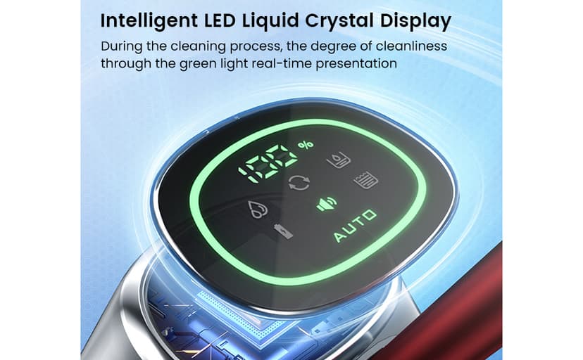 Smart Cordless Wet Dry Vacuum Cleaner and Mop for Hardwood Floor, Digital Display, Long Run Time, Great for Sticky Messes and Pet Hair, Space-Saving Design 250W