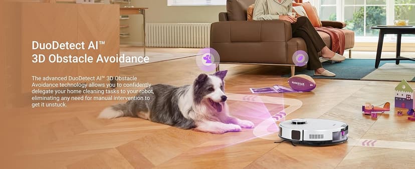 Eureka E20 Plus Robot Vacuum and Mop Combo, Robot Vacuum Cleaner with Bagless Self Emptying Station, 45-Day Capacity 8000Pa Suction and Anti Hair-Tangling Brush App Control LiDAR Navigation