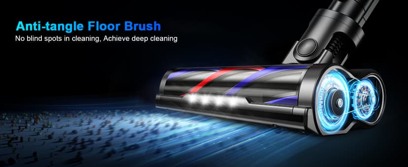 Cordless Vacuum Cleaner, 40Kpa 450W Powerful Stick Vacuum with 50Mins Runtime, Smart Display Vacuum with 1.5L Dust Cup,Vacuum Cleaners for Home with Brushless Motor for Hardwood Floor Carpet, Pet Hair