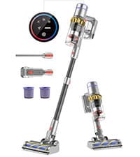 Belife BVC11 Cordless Vacuum Cleaner, 2 Detachable Battery, Max 80mins Runtime, 25Kpa 380W Brushless Stick Vacuum, Lightweight Vacuum for Home Hardwood Floor Carpet Pet Hair, LED Touch Display
