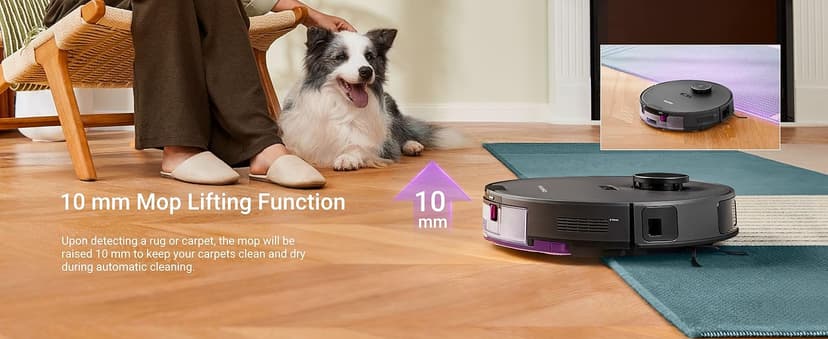 Eureka E20 Plus Robot Vacuum with Bagless Self Emptying Station, Robotic Vacuum and Mop Combo, 45-Day Capacity, Upgraded 8000Pa Suction and Anti Hair-Tangling Brush, LiDAR Navigation, App Control