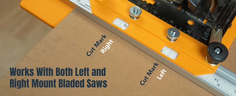 POWERTEC Circular Saw Guide Rail System – Rip-Cut Edge Guide Track for Straight Cuts in Plywood, Sheet Goods & Panels – Fits Left & Right Circular Saws – Portable Cutting Jig for Woodworking (72093)