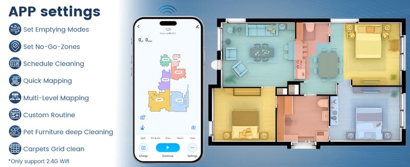 AIRROBO T25+ Robot Vacuum and Mop Combo,5500Pa Powerful Suction, Self-Emptying, 60-Day Capacity, 240 Mins, Smart APP Control, Multi-Floor Mapping,Perfect for Hard Floors, Carpets, and Pet Hair