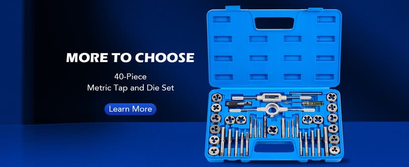 Orion Motor Tech 80pc Tap and Die Set in SAE and Metric Sizes, Metric and Standard Tap Set and Die Tool Set for Internal and External Threading