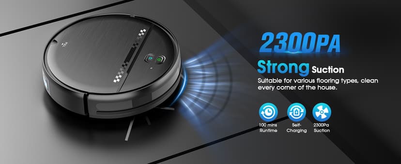Robot Vacuum and Mop, 2-in-1 Robotic Vacuums Cleaner with Smart Max Strong Suction, WiFi/App/Alexa Voice Control, Obstacle Avoidance, for Pet Hair, Carpets and More