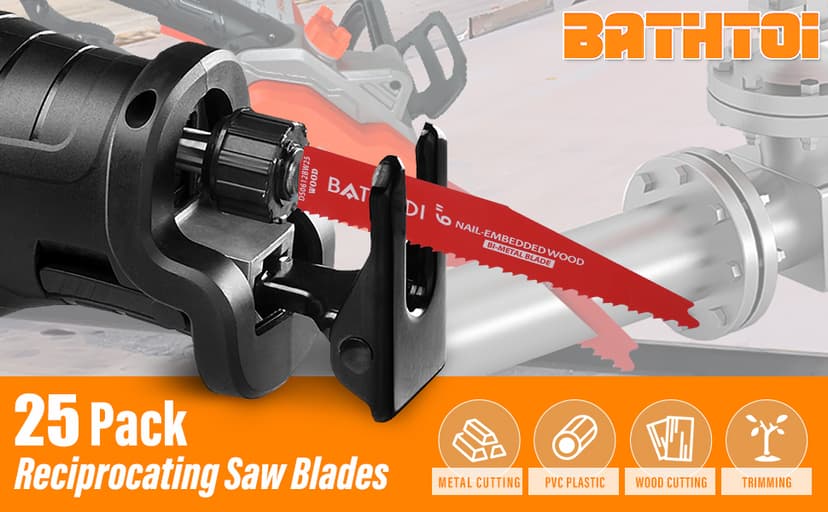 25 Pack 9 Inch 14/18 Tpi Reciprocating Saw Blades for Metal Cutting, Carbide Alloy Steel Sawzall Blades for Automobile Dismantling with 8% Cobalt for Longer Life and Faster Cutting Speed