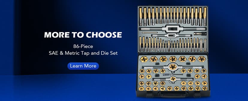 Orion Motor Tech 80pc Tap and Die Set in SAE and Metric Sizes, Metric and Standard Tap Set and Die Tool Set for Internal and External Threading