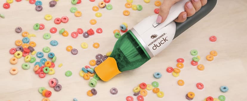 Duck Compact Cordless Vacuum by Horsepower, Ultra-Powerful, Strong Suction, AS-SEEN-ON-TV, Easy To Store, Rechargeable. Home, Auto, Pet Hair, Fits In Tiny Crevices, Includes Hose, Crevice Tool & Brush