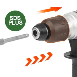 Prostormer 1-1/4" SDS-Plus Rotary Hammer, 13 Amp Powerful Motor, 4 Functions Rotary Hammer Drill with Case, Including Grease, Chisels, Drill Bits, for Concrete, Steel, Wood