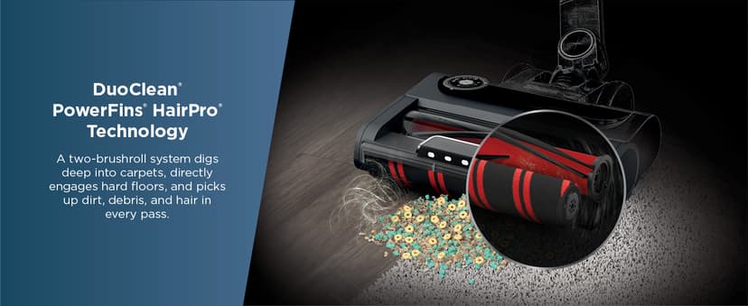 Shark Upright Vacuum, Stratos with DuoClean PowerFins, HairPro, Powered Lift-Away, Self-Cleaning Brushroll, & Odor Neutralizer Technology, Navy, AZ3002