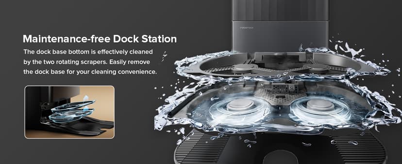 roborock Qrevo Master Robot Vacuum and Mop Combo, 10,000Pa Suction, FlexiArm Design Side Brush & Mop, Auto Mop Washing & Drying, Self-Emptying&Refilling, Dock Self-Cleaning, Obstacle Avoidance, Black