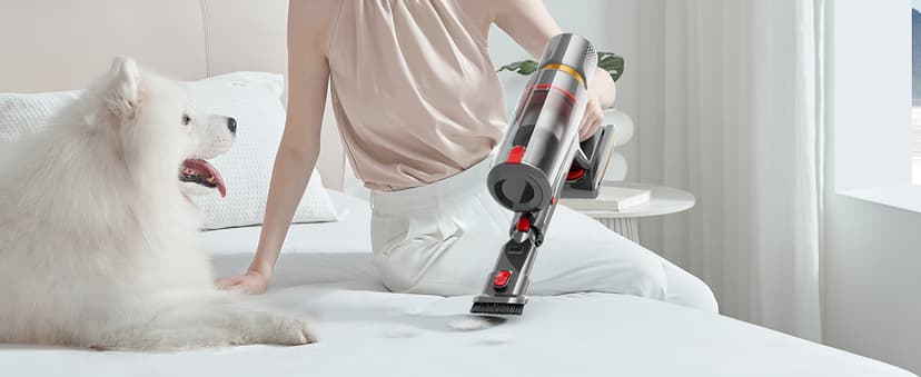 Cordless Vacuum Cleaner, 45Kpa 550W 65Mins Self-Standing Vacuum Cleaners for Home, Stick Vacuum with Touch Screen, Anti-tangle Brush, Rechargeable Vacuum Cordless for Pet Hair, Carpet, Hardwood Floor