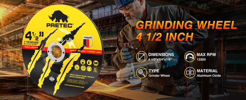 26 Packs Angle Grinder Cutting Flap Grinding Disc Wheel 4 1/2in Inches - 20 Packs 4.5"x1/4"x7/8" Cut off Wheels,3 Packs 4.5"x7/8" 60 Grit Flap Discs, 3 Packs 4.5"x1/25"x7/8" Grinding Wheels