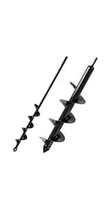 VASGOR Set of 5 Auger Drill Bit for Planting (1.6x16", 2x16", 2.6x16", 3x16", 3.5x16") - Easy Planter Garden Auger - Bulb & Bedding Plant Augers - Post Hole Digger for 3/8” Hex Drive Drill