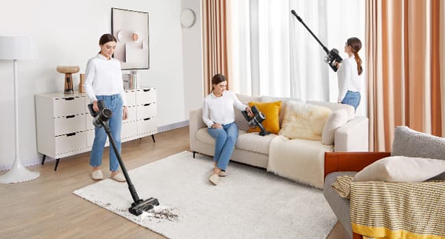 DREAME R10 Pro Cordless Vacuum Cleaner for Home, 6-in-1 Cordless Stick Vacuum Rechargeable, 65Mins Runtime, Powerful Suction, Wireless Vacuum Cleaner for Hardwood Floor, Carpet, Tile, Pet Hair, Black