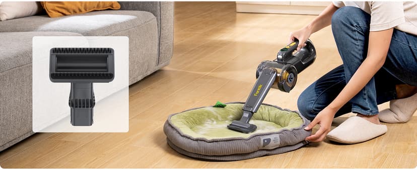 Fanttik Fold V10 Ultra Deluxe Handheld Vacuum Cordless, 17kPa Suction Power, Charging Base, Pivot Nozzle, Up to 35 Mins Runtime, Smart LED Display, Cordless Dustbuster Vacuum for Home, Car