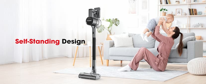Cordless Vacuum Cleaners for Home, G26 Vacuum Cleaner, 45KPA Powerful Suction, Up to 60 Minutes, Tangle-Resistant, Rechargeable Stick Vac with Wall Mount for Pet Hair, Hardwood Floors