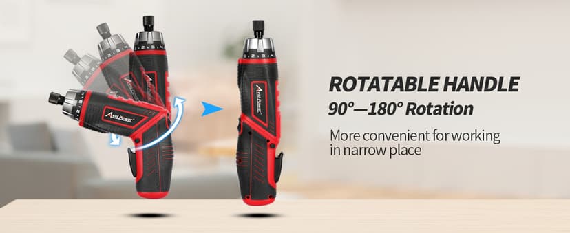 AVID POWER Electric Screwdriver Set Rechargeable 4V Cordless Screwdriver Kit with 44pcs Accessories, 5.65Nm Screw Gun, 5+1 Torque Setting, 2 Position Handle with LED Light