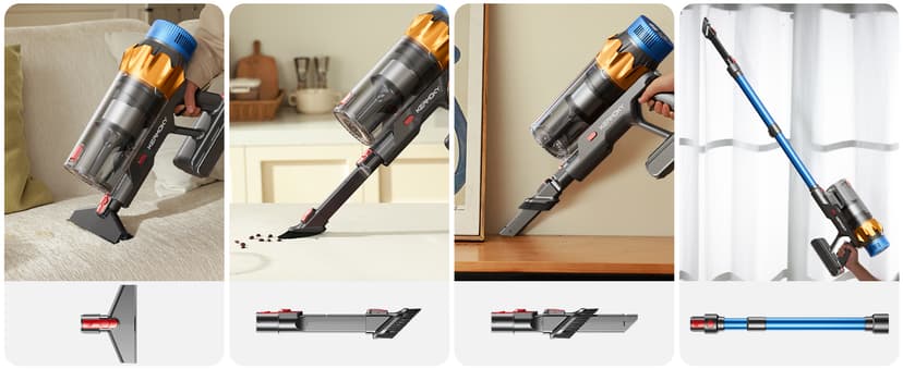 Cordless Vacuum Cleaner, 550W 45KPA 70mins Vacuum Cleaners for Home, Self-standing Stick Vacuum with Aromatherapy, Anti-Tangle Brush, Wall Mount Charging Vacuum for Hardwood Floor/Carpet/Pet Hair