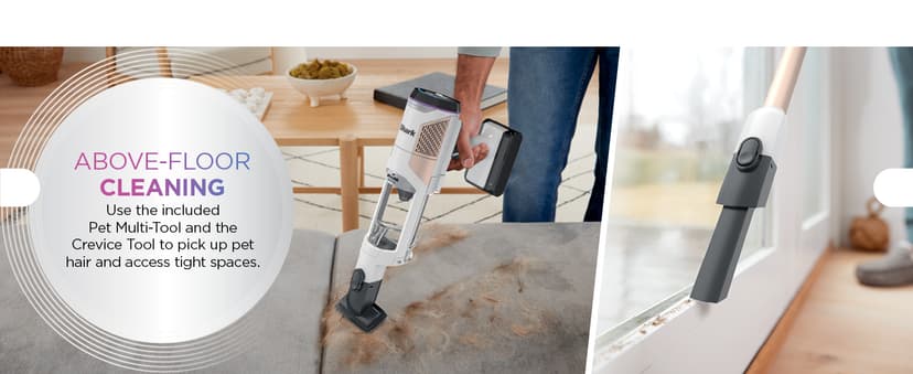 Shark Detect Clean & Empty Auto-Empty System - Lightweight Cordless Vacuum Cleaner with HEPA Filter, Portable Handheld Attachment, Crevice Tool, Ideal Stick Vacuum for Pet Hair, White, IW3511