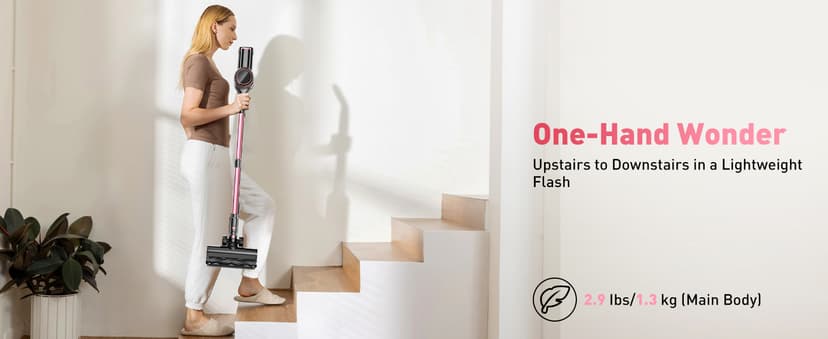 Cordless Vacuum Cleaner, 8 in 1 Vacuum Cleaner for Home with LED Display, 3 Suction Modes, Anti-Tangle Brush, 45mins Runtime Lightweight Stick Vacuum for Home Hardwood Floor, Pet Hair, Carpet