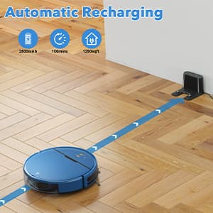 Robot Vacuum and Mop Combo, 2 in 1 Robot Vacuum Cleaner with WiFi/App, Smart Robotic Vacuums with Strong Suction, Schedule, Self-Charging, Slim, Quiet, Ideal for Hard Floor, Pet Hair, Low Pile Carpet