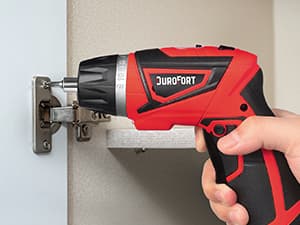 Cordless Electric Screwdriver Set, 8V 10Nm Rechargeable Power Electric Drill, Battery Screw Gun with Driver Bit, 320RPM/10+1 Torque, 2 Position Handle, Flexible Shaft LED Light (Red, 28Pcs)