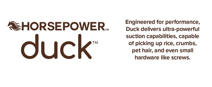 Duck Compact Cordless Vacuum by Horsepower, Ultra-Powerful, Strong Suction, AS-SEEN-ON-TV, Easy To Store, Rechargeable. Home, Auto, Pet Hair, Fits In Tiny Crevices, Includes Hose, Crevice Tool & Brush