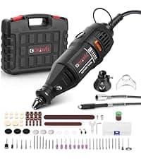 GOXAWEE Rotary Tool Kit with MultiPro Keyless Chuck and Flex Shaft -140pcs Accessories Variable Speed Electric Drill Set for Handmade Crafting Projects and DIY Creations