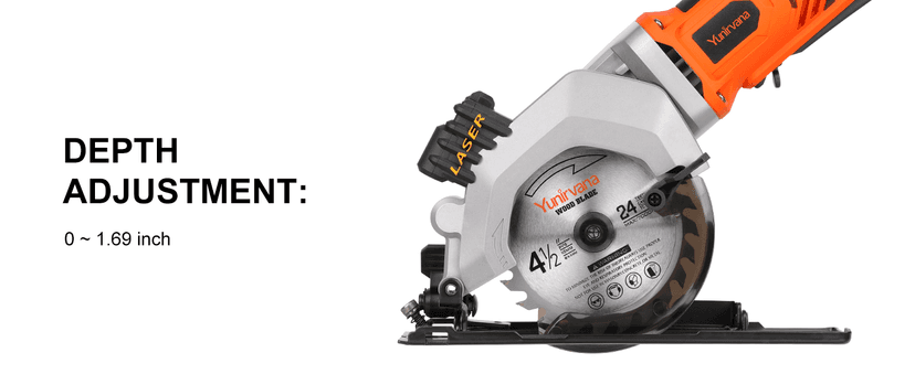 Mini Circular Saw, 20V 3400RPM Professional Cordless Circular Saw, Adjustable Angle and Depth,Max Cutting Depth 1-2/3"(90°), 1-1/8"(45°), Laser Guide, Rip Guide