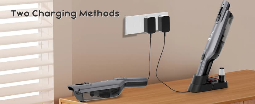 Cordless Handheld Vacuum, Lightweight Portable Hand Vacuum Cleaner with LED Light,Rechargeable Hand Held Vacuum with Charging Dock, Powerful Suction for Office, Home,Car,Silver