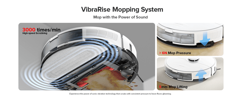 roborock S8+ Robot Vacuum, Sonic Mop with Self-Empty Dock, Stores up to 60-Days of Dust, Auto Lifting Mop, Ultrasonic Carpet Detection, 6000Pa Suction, White