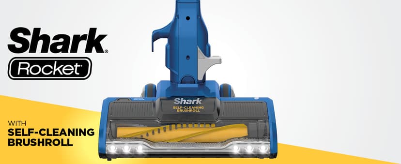 Shark HV343AMZ Rocket Corded Stick Vacuum with Self-Cleaning Brushroll, Lightweight & Maneuverable, Perfect for Pet Hair Pickup, Converts to a Hand Vacuum, Crevice Upholstery Tools, Blue/Silver