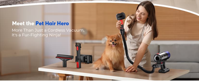 Cordless Vacuum Cleaner, Stick Vac Specifically Handling Pet Hair, Up to 50 Minutes, 500W Powerful Suction, Rechargeable, Lightweight for Carpet, Hard Floor, Deep Dark