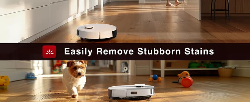 Yeedi C12 Robot Vacuum Cleaner and Mop, 8000Pa Strong Suction, ZeroTangle Brush, Smart Navigation, Self-Charging, White