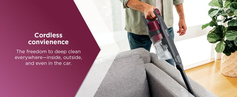 Shark IZ163H Pet Plus Cordless Stick Vacuum with Self-Cleaning Brushroll and HEPA Filter, Lightweight Deep Cleaning Vacuum for Carpet and Hard Floors, Folds for Easy Storage, 40-min Runtime, Raspberry