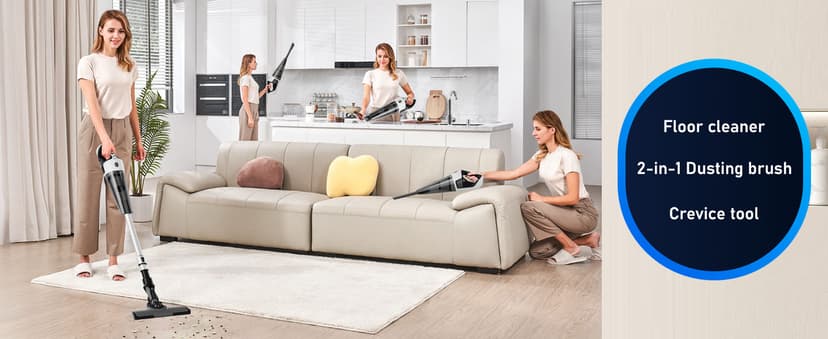 Cordless Vacuum Cleaner - Vacuum Cleaners for Home, Lightweight High Power Stick Vac for Pet Hair Carpet Hardwood Floor, Handheld Portable Wireless Rechargeable Battery Household Car Vac